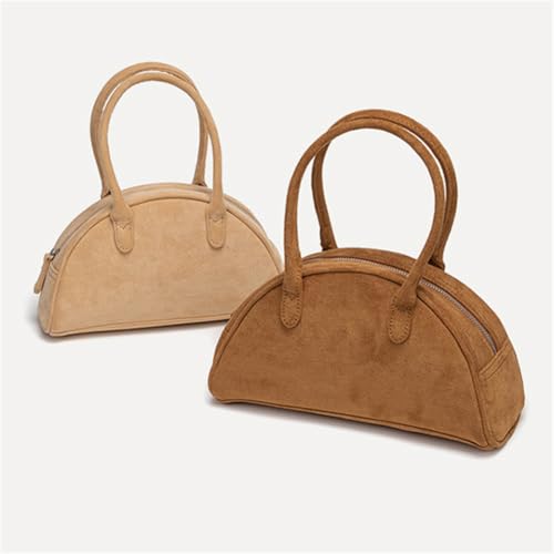 Women Suede Tote Bag Retro Top Handle Shoulder Bags Handbag Boston Clutch Purses2