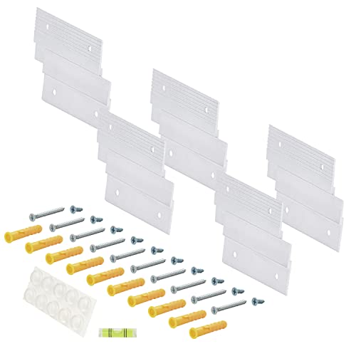 HardwareX Supply French Cleat Picture Hanger, Heavy Duty Aluminum Z Clips with Screws (5 Pairs, 4 Inch)