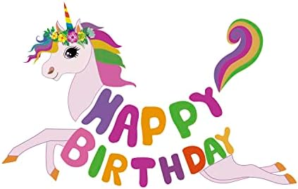 Unicorn Birthday Banner,Unicorn Themed Party Decoration,Unicorn Themed Girl Birthday Party Supplies