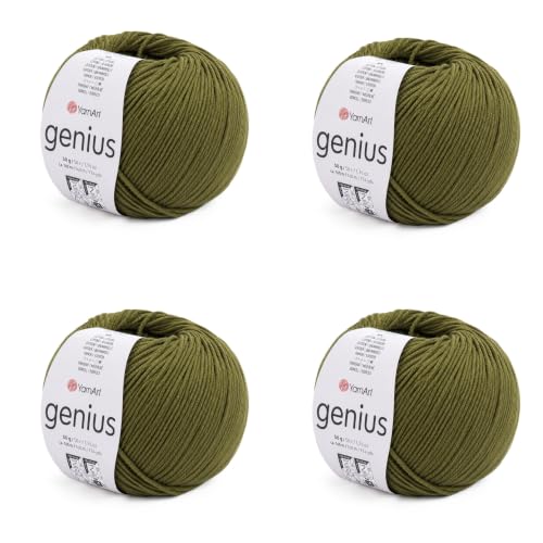 Image of YarnArt Genius Soft Cotton Blend Yarn, 4 Pack (1.76 oz / 174 Yds)