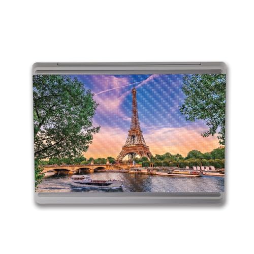 Image of MightySkins Carbon Fiber Skin Compatible with Microsoft Surface Laptop Go 3 (2023) Full Wrap Kit - Eiffel Tower | Protective, Durable Textured Carbon Fiber Finish | Made in The USA