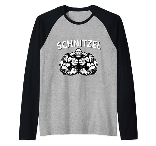 Funny Schnitzel Bodybuilding Design Gym Jacked Lifting Manche Raglan