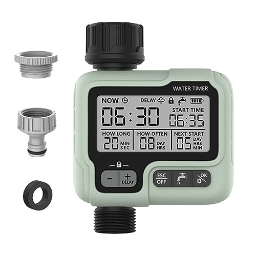 Temporizador de Riego Digital, Temporizador de Agua Programable para Manguera de JardíN, Control de Riego AutomáTico y Manual para Patio, CéSped A