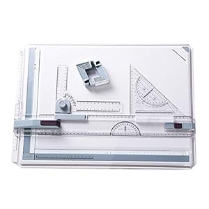 Miraitian A3 Tekenbord, Multifunctionele College School Metrische A3 Tekenbord Set Schetstafel met Parallelle Beweging en Verstelbare Hoek