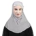 Womens Solid Color Chiffon Scarf Fashion Soft Modal Islamic Muslim Hijab Cap Headscarf Turban Cap Wrap Long Scarf Shawl (Sequin Floral Lace Light Grey)