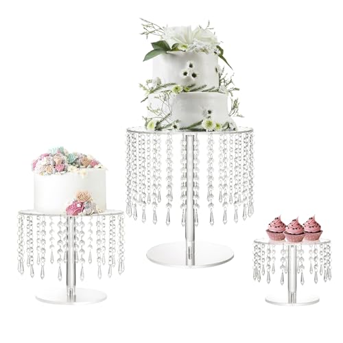 LANLONG Crystal Cake Stand for Party, Clear...