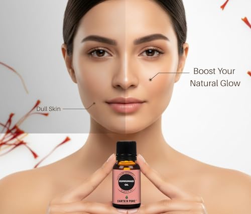 Image of Earth N Pure Kumkumadi Oil for Face Glow & Skin Care - 100% Pure Oil for Even Skin Tone & Radiant Skin - Ayurvedic Kumkumadi Tailam - 15ml