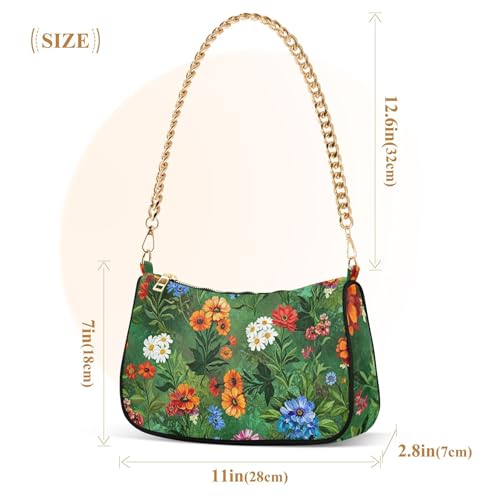 Vibrant Colorful Floral Orange Blue Hobo Purse Clutch Women Handbag Medium Animals Ladies Shoulder Bag Prints Zipper Closure3