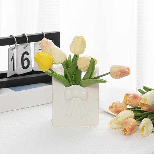 Vase bourse en céramique avec nœud papillon pour centre de table