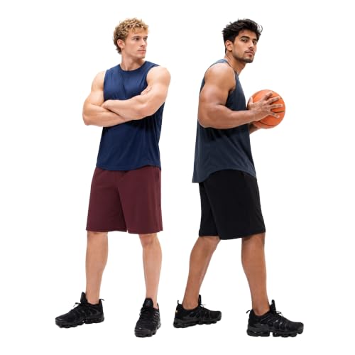 Image of DEVOPS Men's 2-Pack Loose-Fit 10 inch Workout Gym Shorts with Pockets