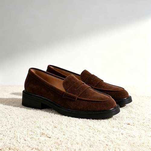 Image of Loafers for Women, Classic Penny Slip On Flat Dress Shoes
