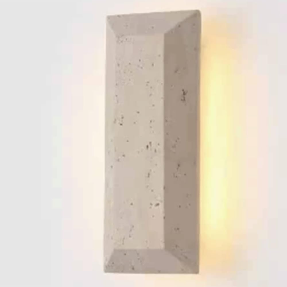 SHUANGZ Nordic Natural Stone Wall Sconce LED Light Fixture 9.8'' Yellow Travertine Hardwired Sconce for Bedside,Balcony, Corridor, Bedroom, Living Room,Stairway Hardwired Wall Mount Lights