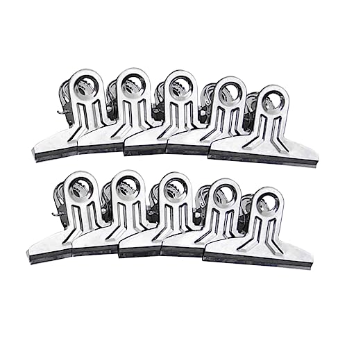 Housoutil Stainless Steel Bag Clips 10 Pack Sealing Clips for Food Packages Reusable Air Tight 5.5cm for Freshness