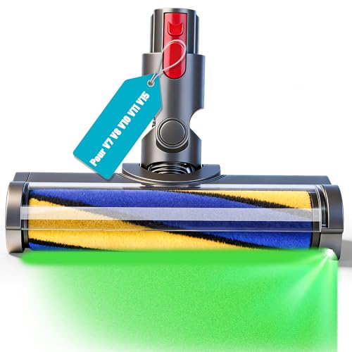 Brosse pour Dyson V7 V8 V10 V11 V15 Tête de Brosse avec LED Vert Révéler et Aspirer la Poussière Invisible Brosse Motorisée Aspirateur pour Dyson Embout...
