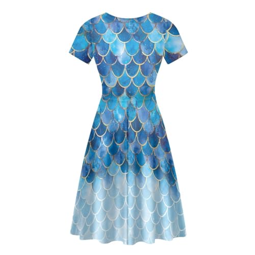 Image of Biyejit Women's Summer Casual Short Sleeve T-Shirt Swing Dress Crew Neck Plus Size S-4XL