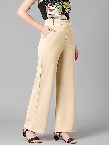 KOTTY Women's High Rise Cotton Blend Relaxed Fit Trousers - Image 2