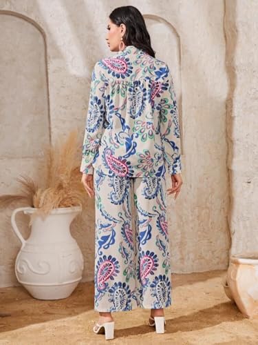 Dhruvi Trendz Womens Rayon Co-Ord Set Regular Fit Pajama Set, Large, White