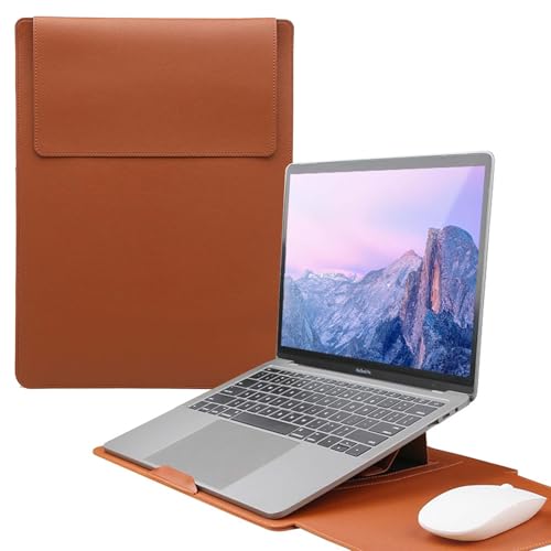13-14 Pouces Housses Ordinateur Portable Sacoche avec Fonction Stand, Housse Légère en Cuir pour Ordinateur Portable, Sac étanche pour Ordinateur Portable Compatible...