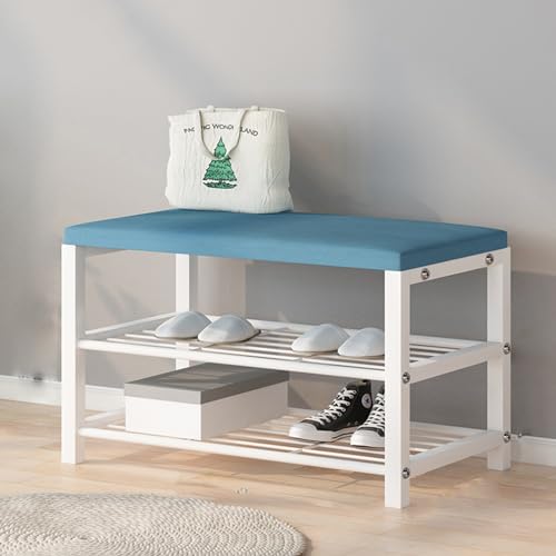 Banc à chaussures en similicuir noir au design épuré pour entrée