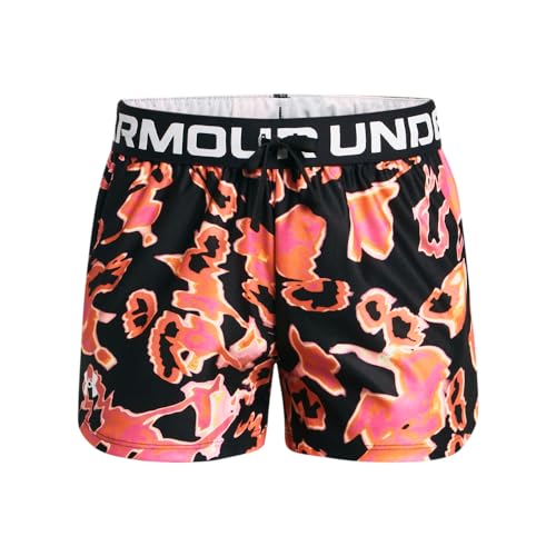 Under Armour Girls' Play Up Printed Shorts, 022 Black, YMD - image 1