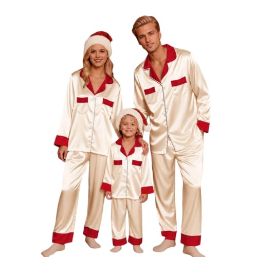 Matching Christmas Pajamas for Family 2026 Satin Xmas Sleepwear Holiday PJs - image 1