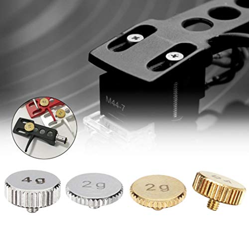 Simhoa 2g / 4 g Golden/Silver Shell Weight Headshell Turntable Cartridge Parts, Prata 4 g, 2 g