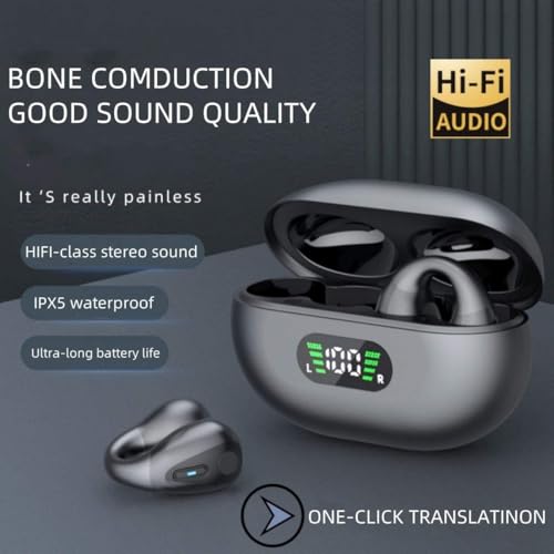Image of neQra Clipy LY6 Earbuds TWS Earphone Bluetooth 5.3 with Mi, Sports, Gaming, Music, 12 Hrs Battery, Clip Fit, Ear Comfort, Battery Level Display on Case, One Touch Control. Sweat Resistant.-Frost White