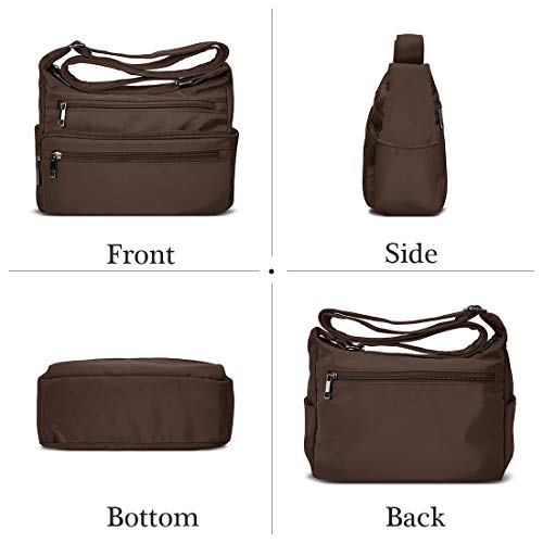 Image of VOLGANIK ROCK RFID Purses for Women Fabric Nylon Multi Pocket Crossbody Bag Ladies Travel Handbag