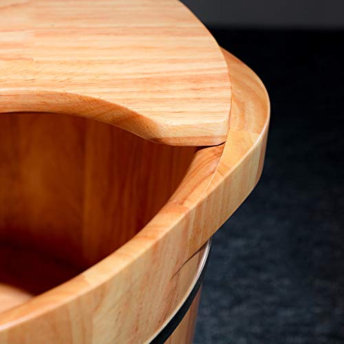 Spa de pies de madera para pedicure con tapa 22 cm miniatura 2
