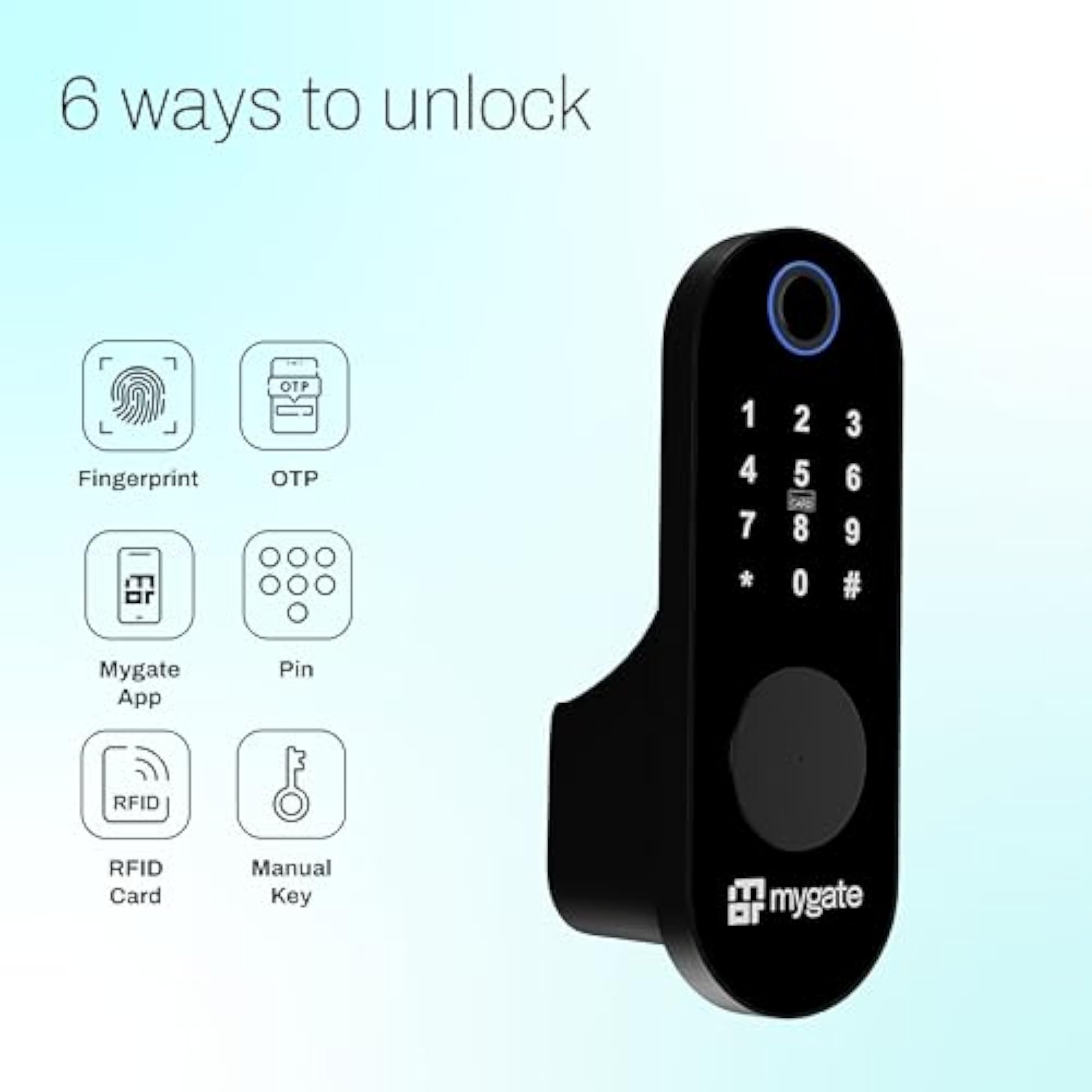 Smart Lock Edge Digital Rim for Wooden & Metal Doors