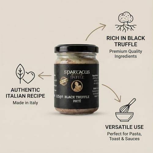 Spartacus Truffle Gänseleber Pastete mit schwarzem Trüffel 125 g - Foie Gras Pâté & Feinkost Aufstrich - mit hohem Anteil an echtem schwarzen Trüffel - Gourmet Delikatesse & Geschenkidee