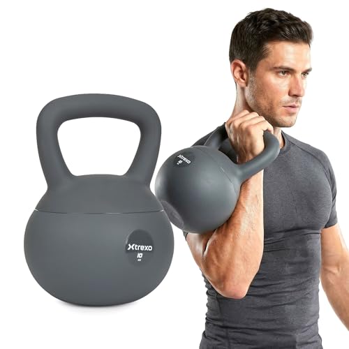 XTREXO Soft Kettlebell 612 kg Bodenschonend & Geräuscharm Synthetische Hülle mit Füllmaterial für Kraft- & Functional Training zuhause (10 kg)
