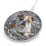 English Bulldogs Wireless Charger Portable Fast Charging Pad Lightweight Wireless Charging Pad 10W Slim Charging Station for Phone Charger Mat for Travel Home Office Desk