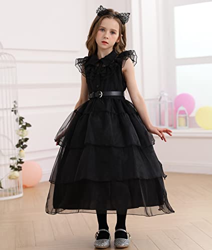 Disfraz negro para niñas edad 4-5 años miniatura 2