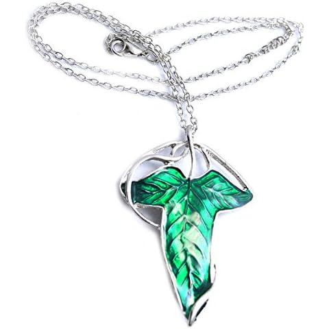Beaux Bijoux Elven Leaf Brooch Lord of The Rings Hobbit Frodo Aragon Necklace Pendant in Gift Box Cover
