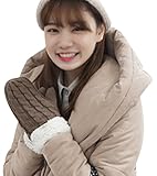 Women Winter Thicking Mittens Knitted Warm Halter Wrist Gloves