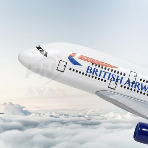 Image of British Diecast Aeroplane Scale Model only for Display, Size -16 cm-A80 (British Airways New)