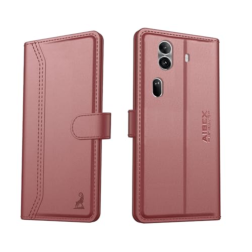 Image of AIBEX Compatible for Oppo Reno 11 Pro 5G Flip Cover Leather Finish with Magnatic Closure | Inside TPU with Card Pockets | Wallet Stand | Complete Protection Flip Case -Brown
