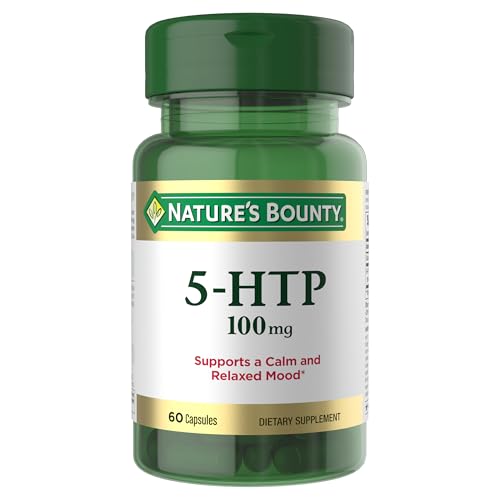 Nature's Bounty 5-HTP Pills and Dietary Supplement, Supports a Calm and Relaxed Mood, 100mg, 60...