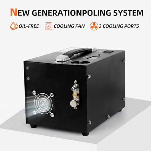 Image of PCP Air Compressor | 4500Psi /300Bar | Automatic compressor stop, built-in filter and cooling fan | 12V DC /110 /220V AC | Suitable for PCP air guns, paintball tanks, HAP tanks