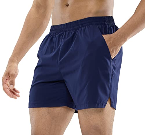 Image of MIER Men's Workout Running Shorts Lightweight Active 5 Inches Shorts with Pockets, Quick Dry, Breathable