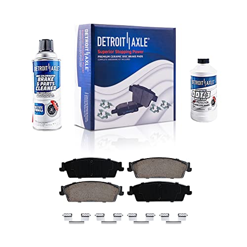 Image of Detroit Axle - Front Rear Brake Rotors Pads Brake Kit+ Inner Outer Tie Rods