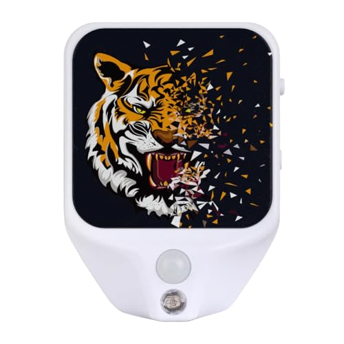 Image of Tiger Plug-in Led Night Light with Auto Dusk to Dawn Sensor for Room Decor, Adjustable Brightness Warm White Lights for Hallway,Bedroom, s Room, Kitchen, Stairway