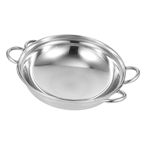 HOLIDYOYO 2pcs Stainless Steel Cooking Pot Double Handle 24cm Anti-Spill Hot Pot Metal Cookware for Home Use