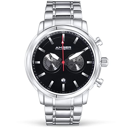 Montre chronographe à quartz en acier élégante pour homme ATL160810-01BK