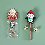 XZWYVUTSR Postes de Madera para Gatos Mascotas Estilo Navidad con Campanas árbol de Navidad Papá Noel pingüino Juguetes de Limpieza de Dientes