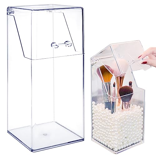 LTHERMELK Make up Pinselhalter Klare Make up Aufbewahrung Kosmetik Organizer mit Deckel Acryl Make-up-Pinsel-Behälter für Kommode und Schminktisch LTHERMELK Make up Pinselhalter Klare Make up Aufbewahrung Kosmetik Organizer mit Deckel Acryl Make-up-Pinsel-Behälter für Kommode und Schminktisch