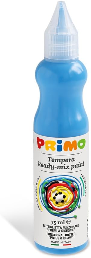 Primo Tempera Paint Bottle Set, 75ml, 6-Colors, Classic