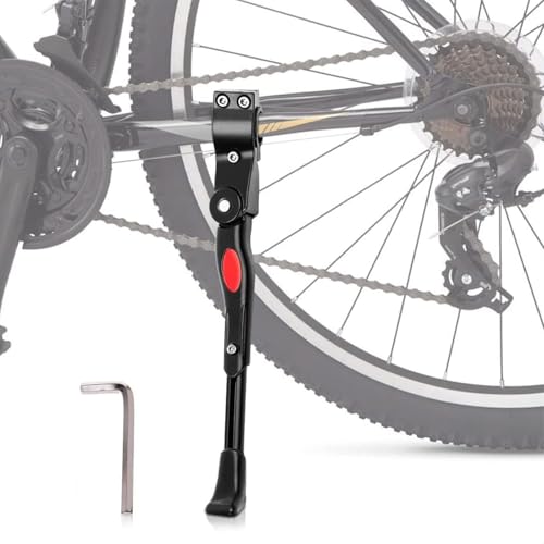 AUTAKI 自転車 キックスタンド 自転車 スタンド 20/22/24/26/27.5インチの自転車に適しており ロードバイク キックスタンド アジャスタブル サイドスタンド アルミ合金製 二点固定式 簡単取り付け 自転車用スタンド 取付け簡単 アルミ合