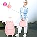 HPJGD 3PCS Girls Rolling Backpack, Womens Pink School Backpacks with Wheels, Water Resistant Roller Kids Wheeled Bookbag Set